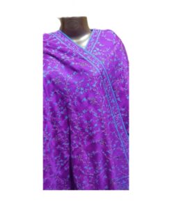 Alternative view of Pashmina Kashmiri Shawl Lavender, Embroidery