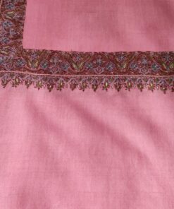 Pashmina Kashmiri Shawl Pink, Thick Border Embroidery