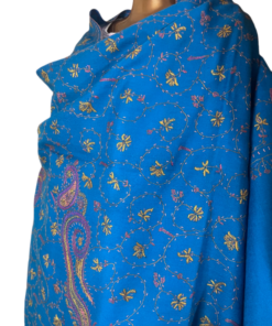 Alternative view of Pashmina Kashmiri Shawl Blue Jaalidaar