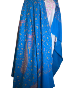 Pashmina Kashmiri Shawl Blue Jaalidaar
