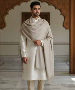 Pure Pashmina Shawl for Men – Undyed & Unbleached Natural Wool